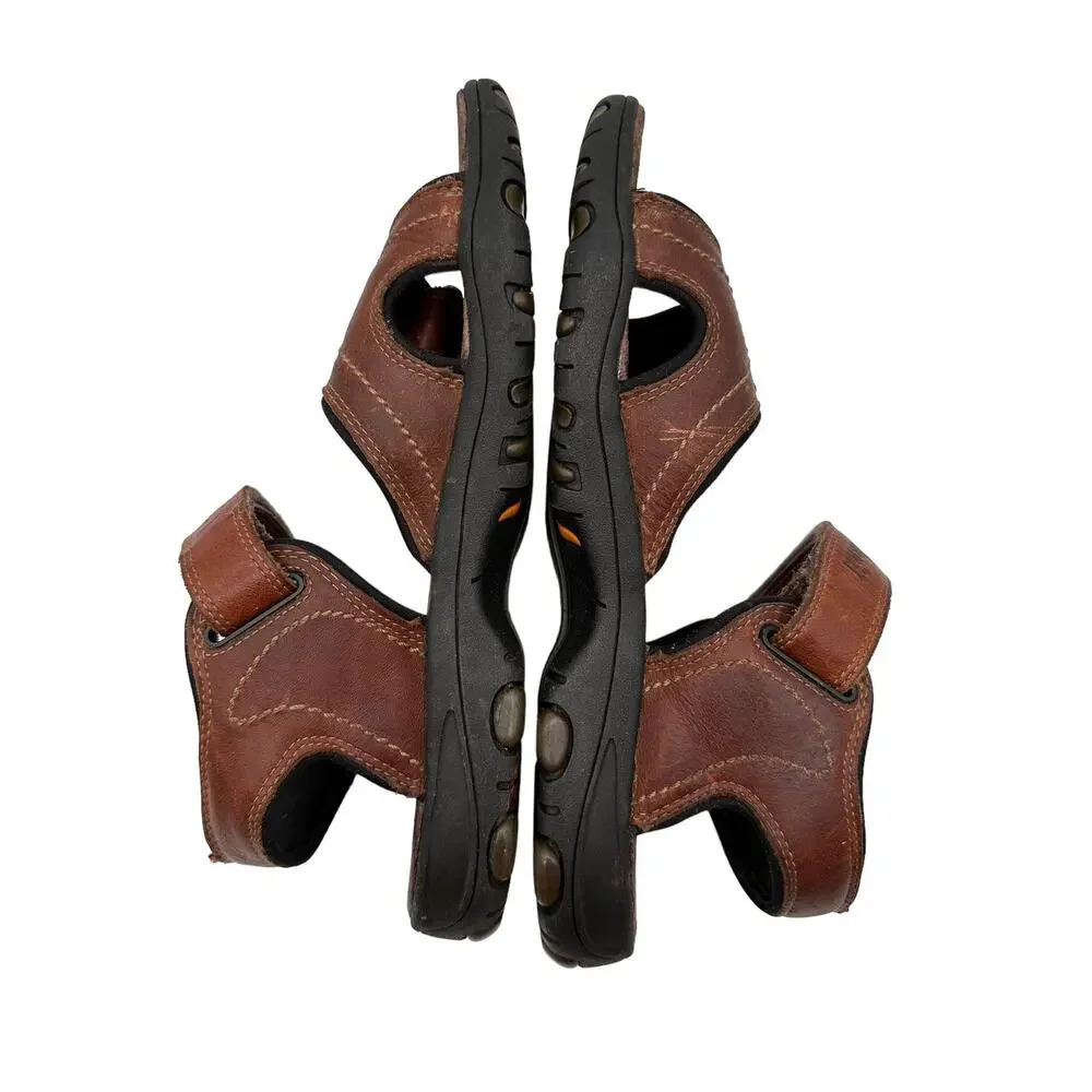 Timberland Men’s Sz: 10 Leather Adjustable Strappy Sandals Brown Open Toe 38526